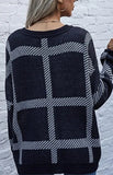 Women's  Fashion Casual Plaid Pullover Sweater