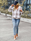 Women's Plaid Plush long sleeved jacket