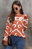 Contrast Ribbed Trim Drop Shoulder Sweater