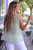 Lace Capped Sleeve Lined Top