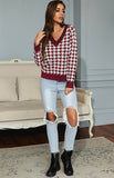 Women's Fashion Trend Houndstooth Sweater