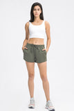 Banded Waist Active Shorts With Pockets