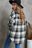 Plaid Curved Hem Longline Shacket