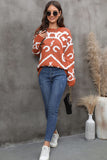 Contrast Ribbed Trim Drop Shoulder Sweater