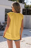 Women's Sleeveless V Neck Shirt With Cut Out Stitching