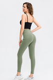 Elastic Waistband Yoga Leggings with Hidden Pocket