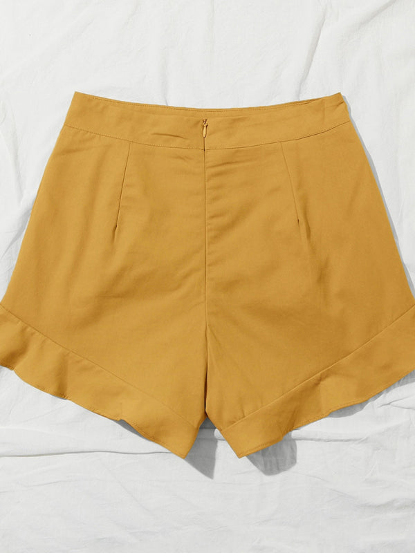 Women's lotus leaf edge loose casual shorts