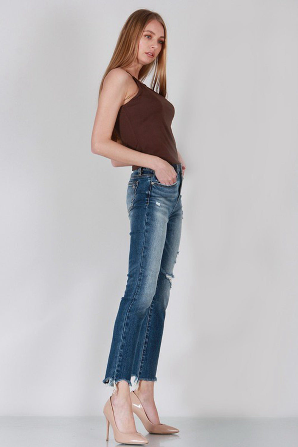 Special A Full Size Run High Rise Raw Hem Skinny Jeans