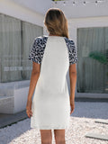 Leopard Print Round Neck Mini Dress