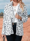 Women's Casual Leopard Print Long Sleeve Jacket