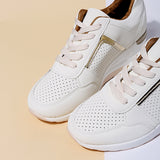 New  Sneakers Lace-Up Wedge  Vulcanized Shoes Casual Platform  Sneakers