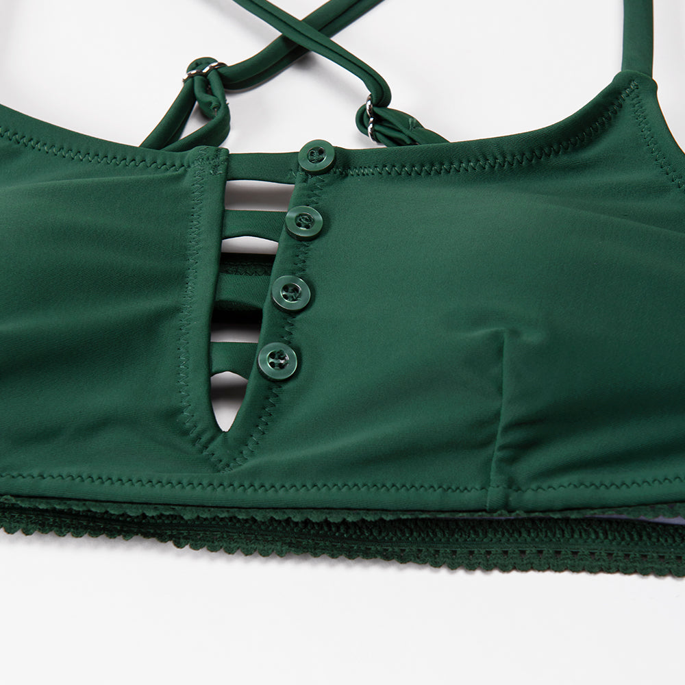 Cutout Low-waist Swimwear Two-piece set Tank Bikini