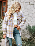 Women's Plaid long sleeve shirt casual coat