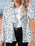 Women's Casual Leopard Print Long Sleeve Jacket