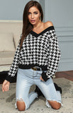 Women's Fashion Trend Houndstooth Sweater