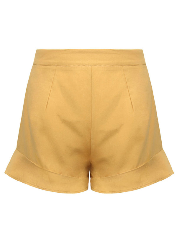 Women's lotus leaf edge loose casual shorts