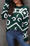 Contrast Ribbed Trim Drop Shoulder Sweater