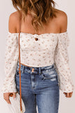 Ditsy Floral Off-Shoulder Cropped Top