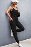 Spaghetti Strap Scoop Neck Jumpsuit with Pockets