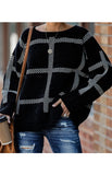 Women's  Fashion Casual Plaid Pullover Sweater