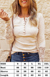 Round Neck Stitching Lace Long Sleeve T-Shirt