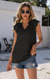 Women's Sleeveless V Neck Shirt With Cut Out Stitching