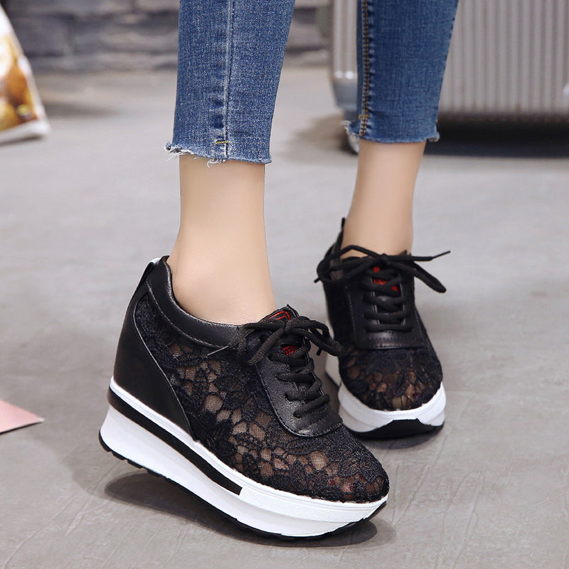New Lace Breathable Comfortable Casual  Platform Wedge